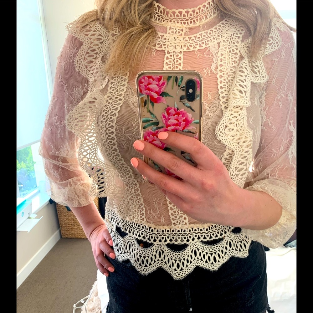 White lace top